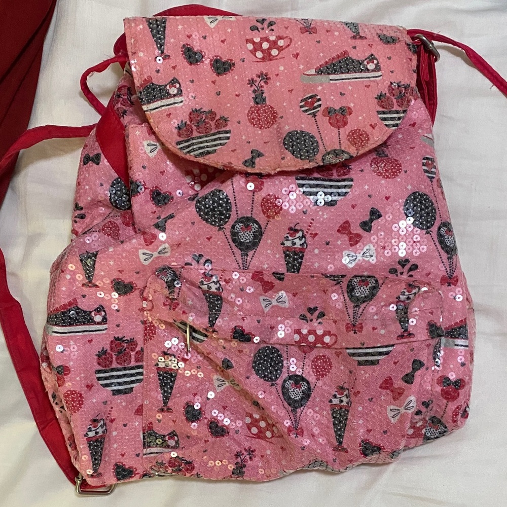 Pink Sequin Disney Minnie Mouse Backpack